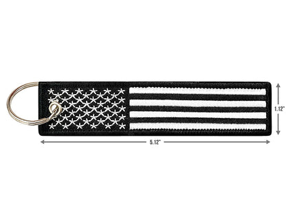 Flag Keychain Tag with Key Ring, EDC for Motorcycles, Scooters, Cars and Gifts (USA Thin Blue Line)