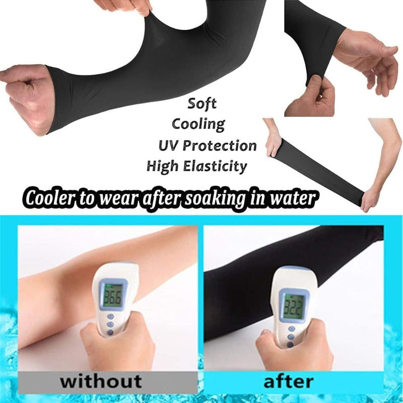 4 Pairs UV Sun Protection Arm Sleeves for Men & Women - UPF 50 Sports Compression Cooling Arm Sleeves