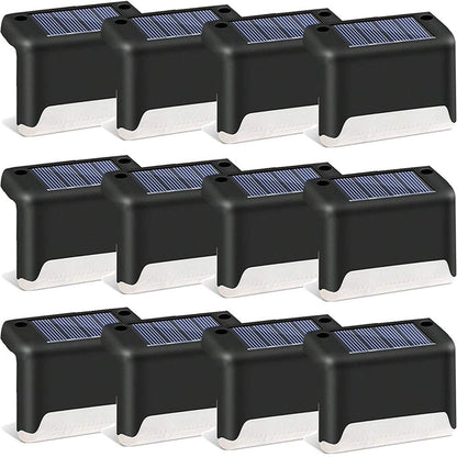 Solar Deck Lights Outdoor, 8 Pack Solar Step Lights Waterproof LED Solar Lights for Outdoor Decks, Railing,Stairs, Step, Fence, Yard, and Patio Christmas Decoration Lights(Warm White)