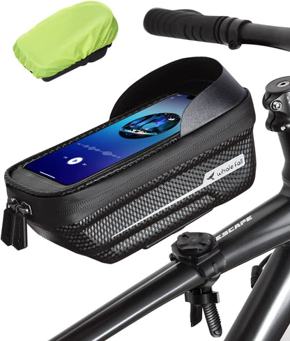  Bike Phone Holder Bike Phone Mount, 3D Hard Eva with 0.25mm Sensitive TPU Touch-Screen, with Rain Cover for Phones under 6.9''