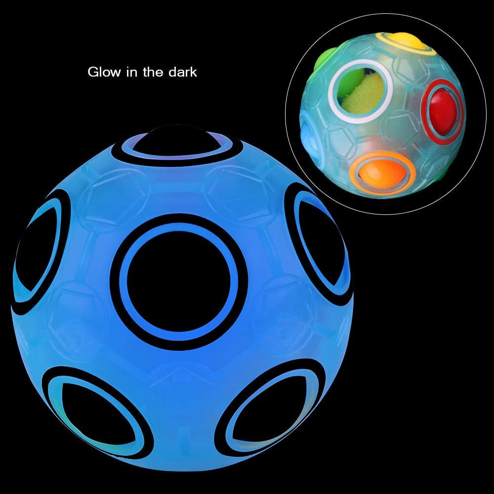 Set of 2 Rainbow Puzzle Ball Cube Magic Rainbow Ball Puzzle Bundle Stress Fidget Ball Brain Teasers