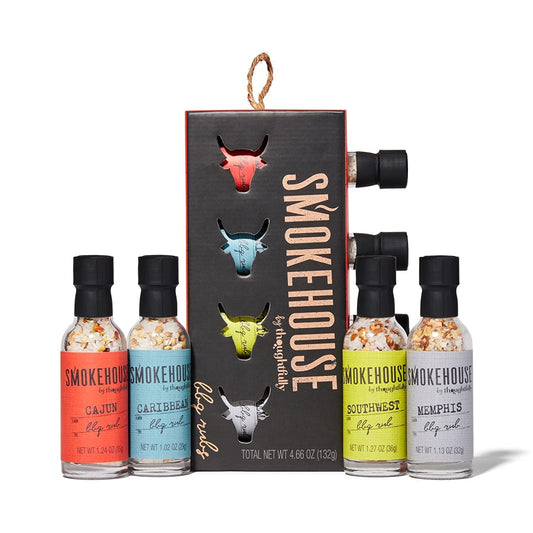  BBQ Rubs Gift Set, Vegan and Vegetarian, Barbecue Rub Flavors Include Cajun BBQ, Caribbean BBQ, Memphis BBQ and Southwest BBQ Rubs, Set of 4
