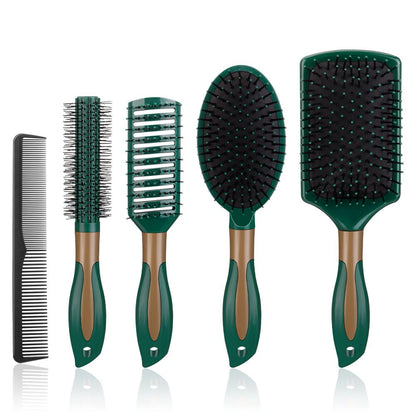 5 Pieces Hair Brush Comb Set Detangling Paddle Brush round Hair Tail Comb Wet Dry Brush for Women Men Hair Styling(Purple)