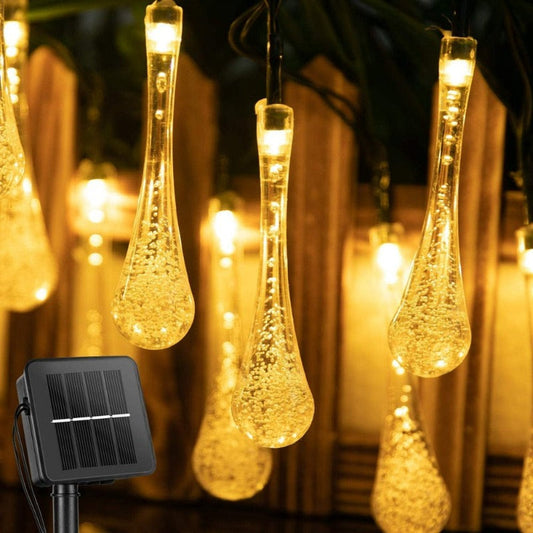 30 LED 21Ft Crystal Solar String Lights Outdoor, Waterproof, 2 Modes, Solar Powered for Garden