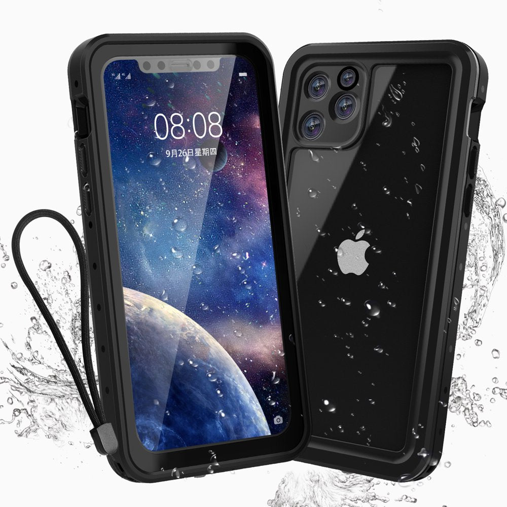 Iphone 12Pro Max Case with Lanyard Built-In Screen Protector 360° Protection Dustproof Waterproof
