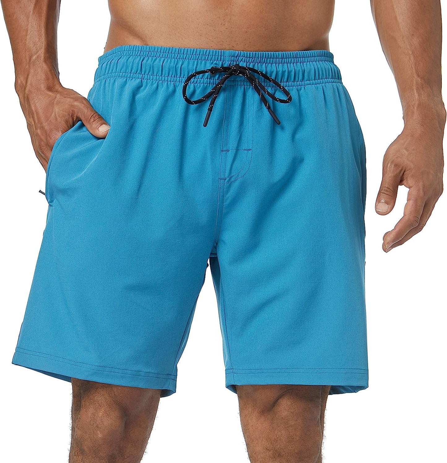  Mens Swim Trunks Quick Dry Board Shorts with Zipper Pockets Bathing Suit