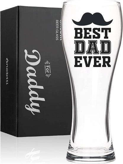 Dad  Beer Glass, Gifts for Dad on Father's Day, Birthday from Daughter, Son, 15oz Pint glass, Beer mug, You are the best dad in the world, Onebttl