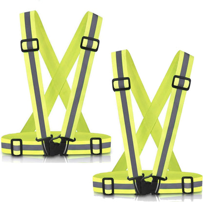  Running Reflective Vest Gear 2Pack, High Visible Reflective Running Vest Adjustable Safety VES for Night Outdoor Running Cycling Motorcycle Dog Walk Jogging