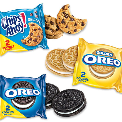 30 Snack Packs - Nabisco Cookie Variety Pack OREO, OREO Golden & CHIPS AHOY! (2 Cookies per Pack)