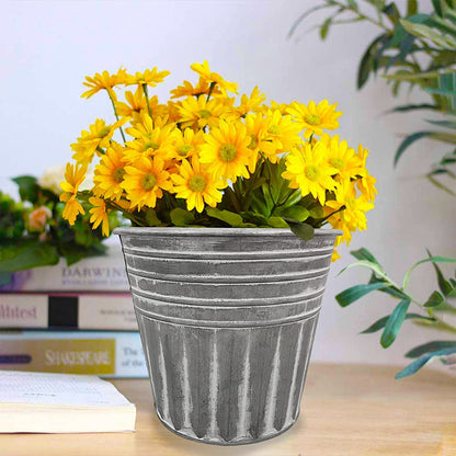 Set of 3 Metal Basket Bucket Farmhouse Planters