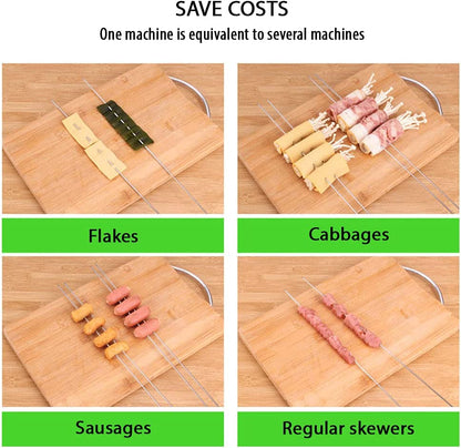  Barbecue Meat Skewer Machine BBQ Meat String Device Quick Portable Meat Skewer Box Easy Skewer Tools Kebab Maker BBQ Gadget