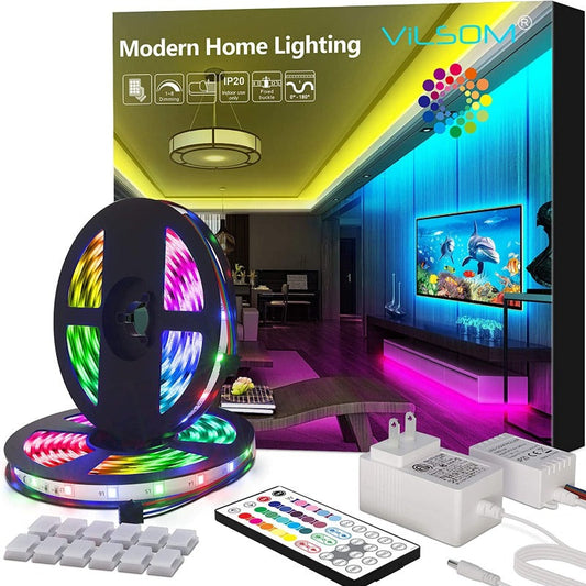 RGB LED Strip Lights - 2 Rolls (25-32.8ft each)