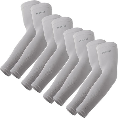4 Pairs UV Sun Protection Arm Sleeves for Men & Women - UPF 50 Sports Compression Cooling Arm Sleeves