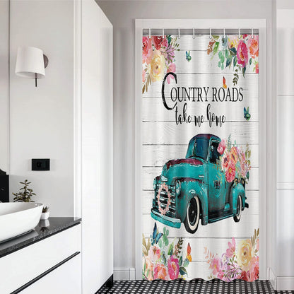 Vintage Turquoise Farm Truck Bathroom Accessory Set
