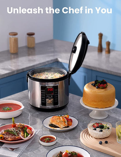 Rice Cooker, Slow Cooker, Steamer, Stewpot, Saute All in One (12 Digital Cooking Programs), 24 Hours Preset 