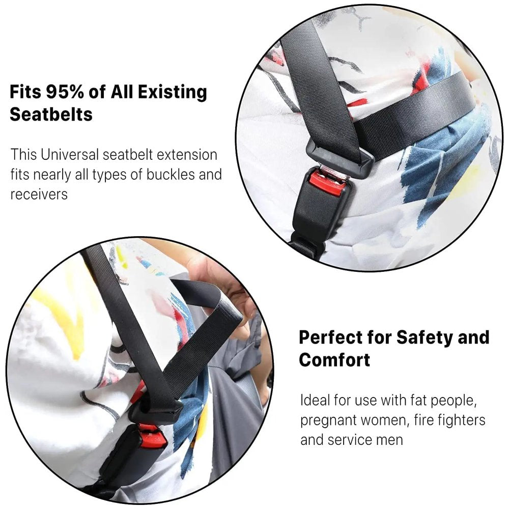  2 Pack 10.2-Inch Seat Belt Extender for Cars Universal Seat Belt Car Buckle Extension Buckle up (7/8" Tongue Width)