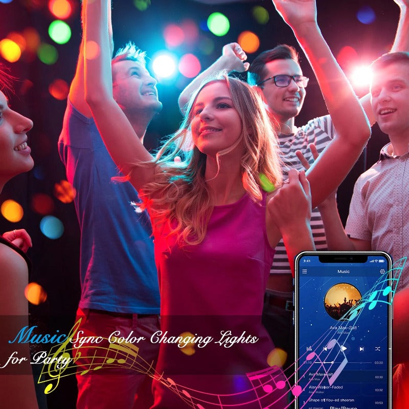 LED Strip Lights with App Control Remote, 12V 5050 RGB, Music Sync Color Changing Lights