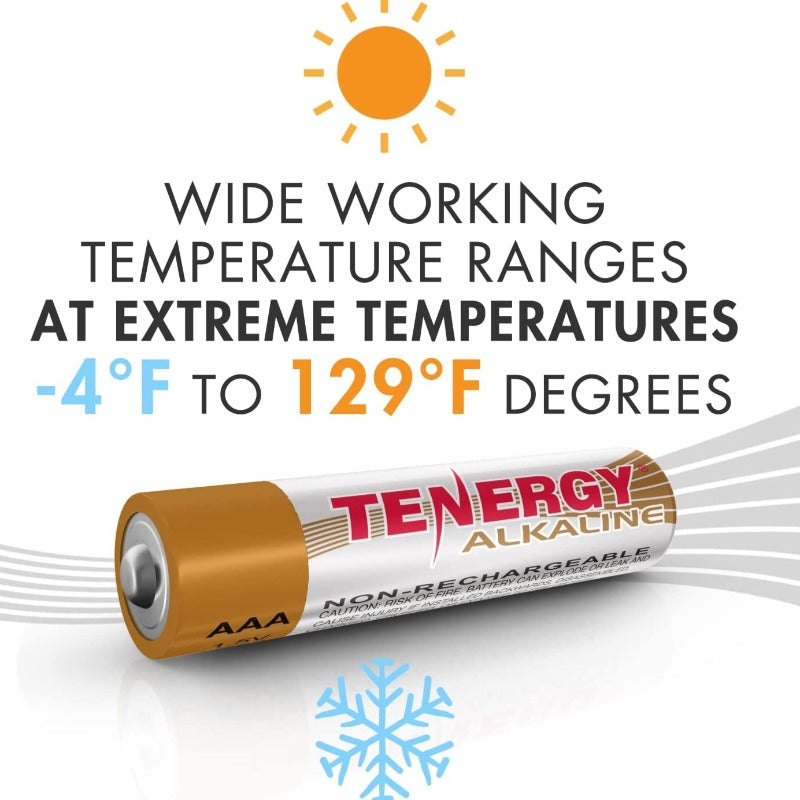72 Piece Combo Pack 48xAA 24xAAA Tenergy 1.5V High Performance Alkaline Batteries
