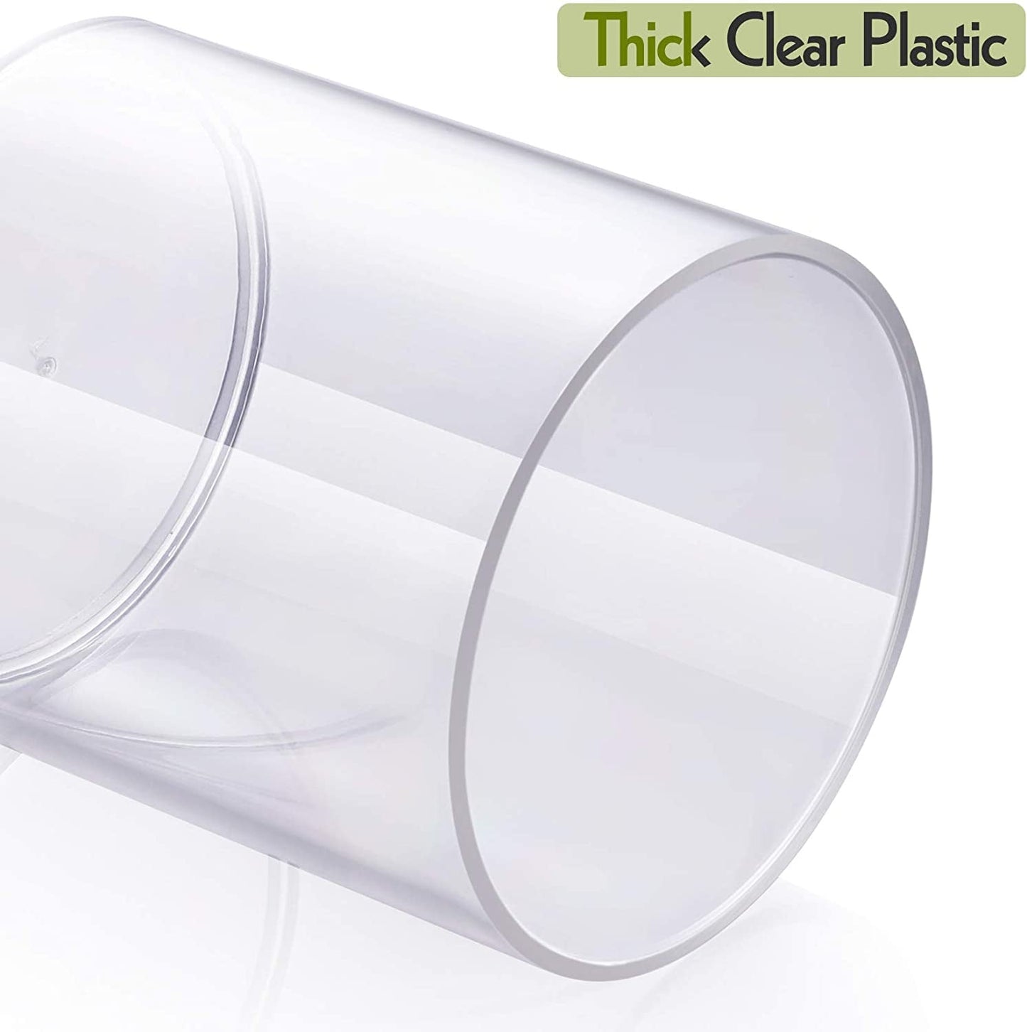 6 Pack Clear Plastic Apothecary Jar Set for Bathroom Canister Storage Organization