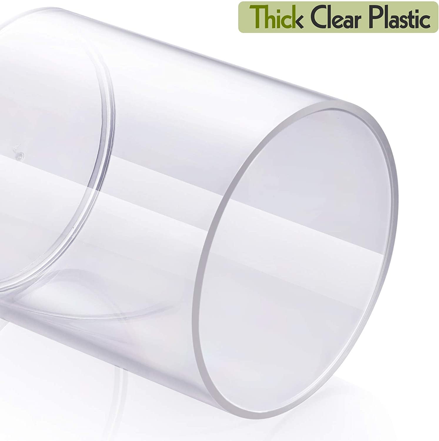 6 Pack Clear Plastic Apothecary Jar Set for Bathroom Canister Storage Organization