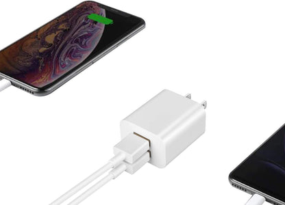 2Pack Dual Port Cube Plug Power Charging Adapter for Apple iPhone