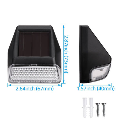 6 Pack Dusk-To-Dawn LED Solar Fence Lights for Pathway, 4000K Cool White, Black