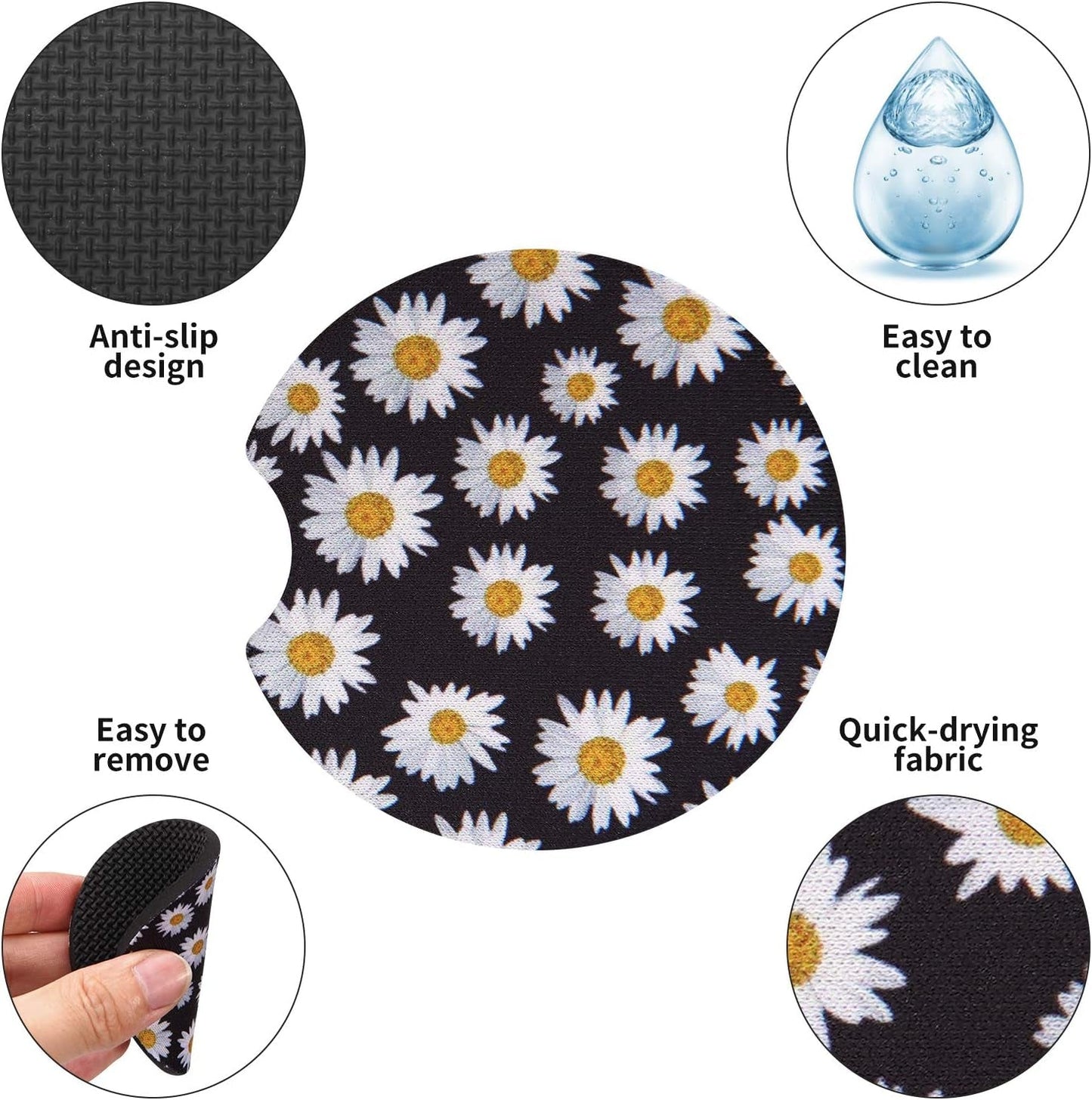  2 Pack Car Coasters for Cup Holders
