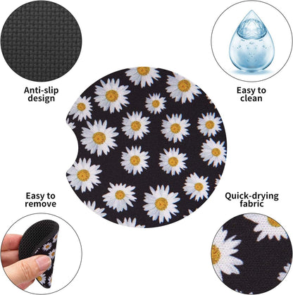  2 Pack Car Coasters for Cup Holders