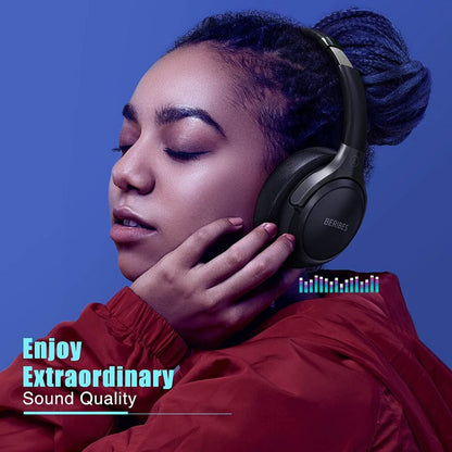 Bluetooth Headphones Over Ear, 65H Playtime and 3 EQ Music Modes Wireless Headphones with Microphone