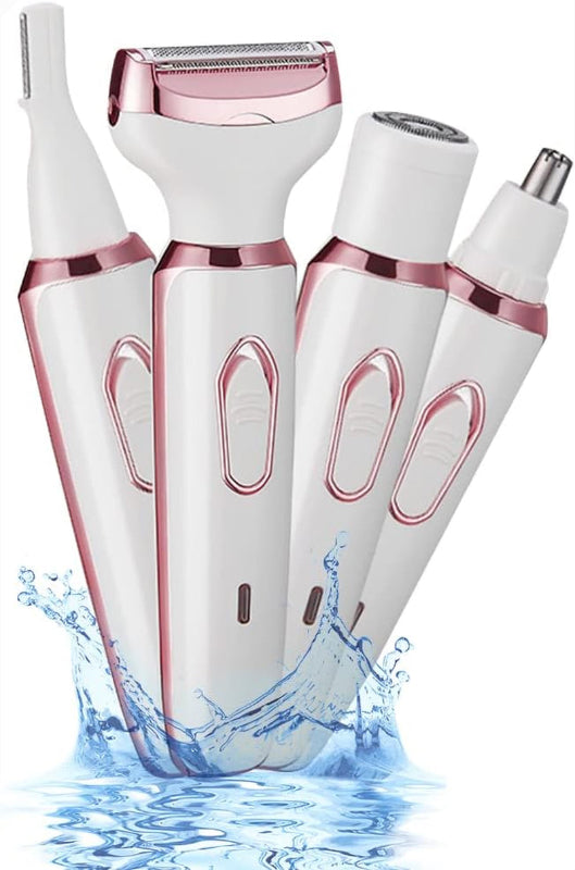 4-in-1 Electric Razor for Women, Rechargeable Trimmer for Face, Body, Legs, and Bikini