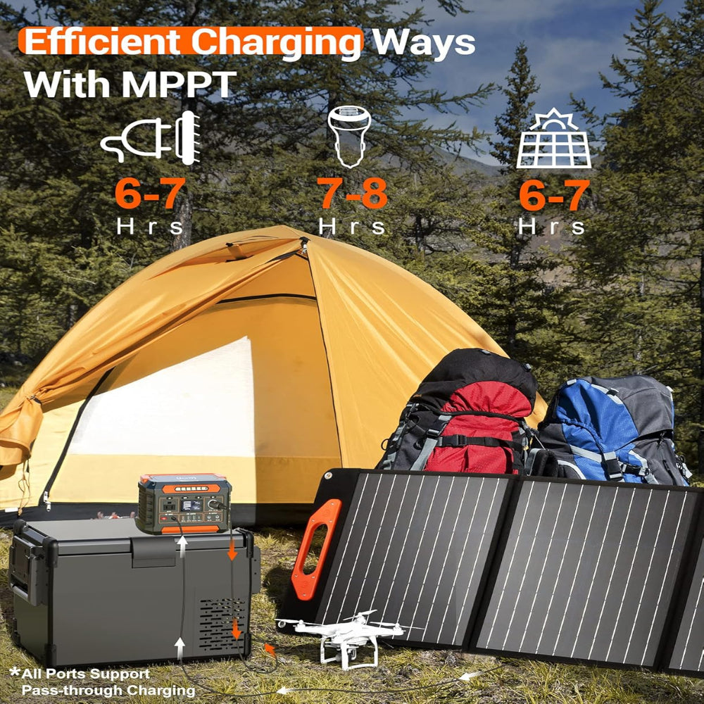 Portable Power Station – Solar Generator Battery Backup with AC Outlet