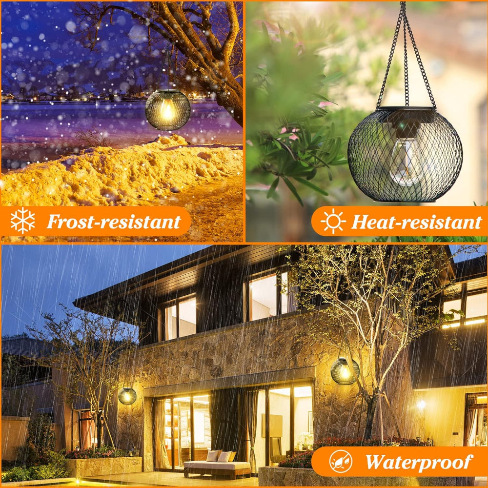 Outdoor Solar Lantern – Waterproof Hanging Garden Light for Yard Patio Pathway Tree Decor