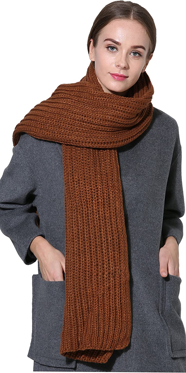 Women Men Winter Thick Cable Knit Wrap Chunky Warm Scarf
