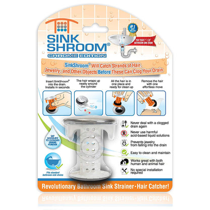 Chrome Sink Drain Clog Protector Strainer