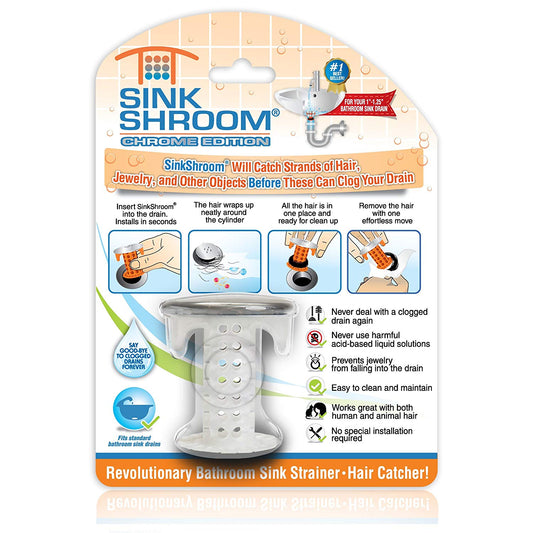 Chrome Sink Drain Clog Protector Strainer