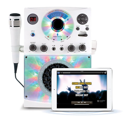 Singing Machine Karaoke SML385BTBK with Bluetooth, Sound and Multi Color LED Lights