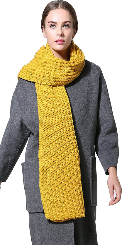 Women Men Winter Thick Cable Knit Wrap Chunky Warm Scarf