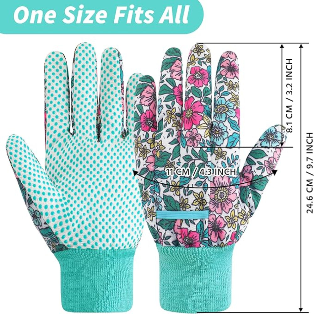 4-Pack Women’s Gardening Gloves – Soft Floral Garden Gloves, Cute and Comfortable for Yard & Planting