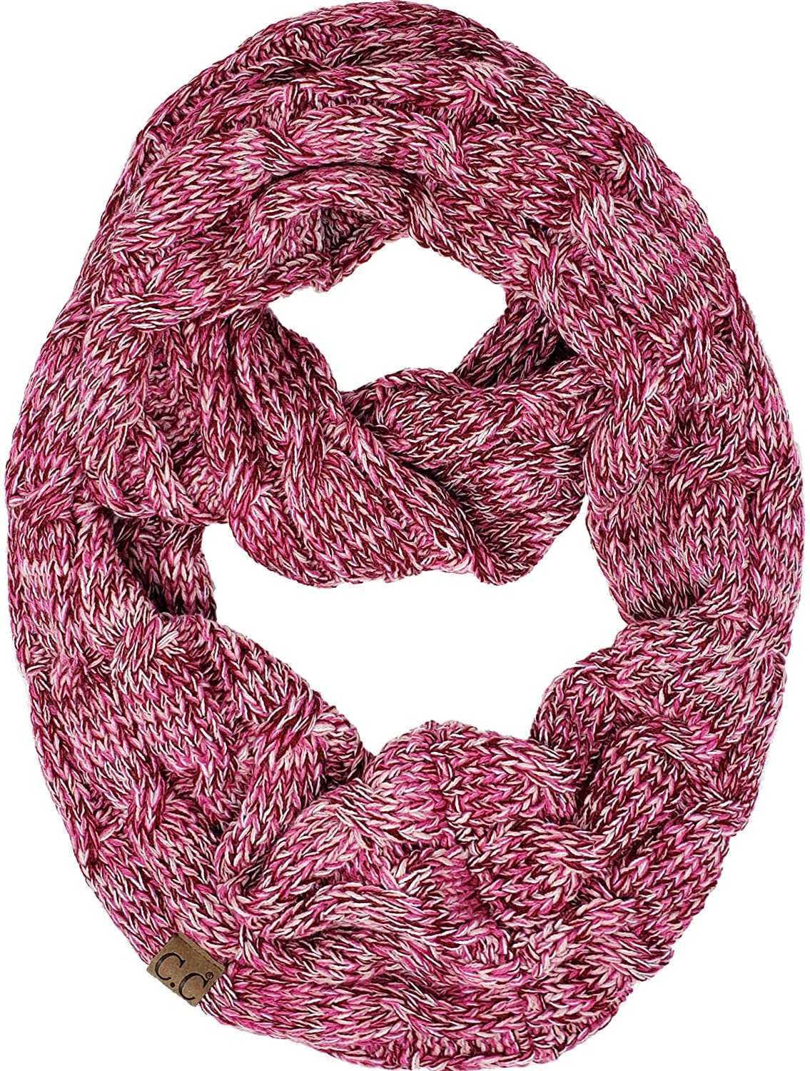Funky Junque’s Beanies Matching Ribbed Winter Warm Cable Knit Infinity Scarf