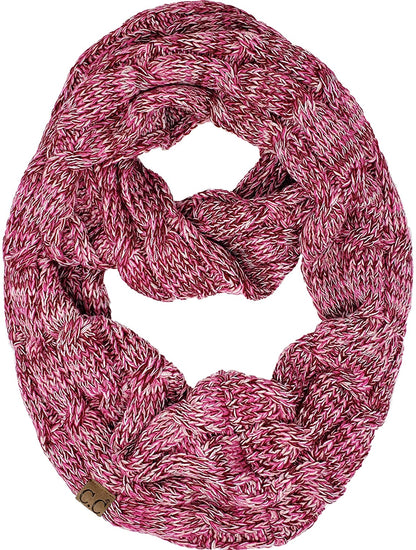 Funky Junque’s Beanies Matching Ribbed Winter Warm Cable Knit Infinity Scarf