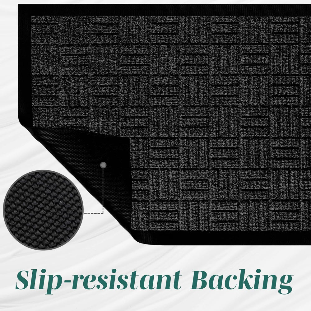 2-Pack Door Mats – Indoor Outdoor Entry Rugs, Non-Slip Rubber Backing, Waterproof Dirt Trap