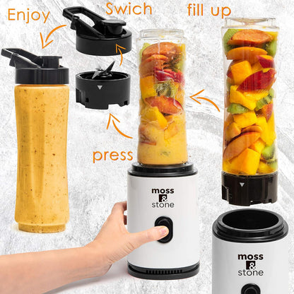 Personal Smoothie Blender – Single-Serve One-Touch Use – 20 oz BPA-Free Bottle – Compact Plug-In Design for Everyday Smoothies & Shakes