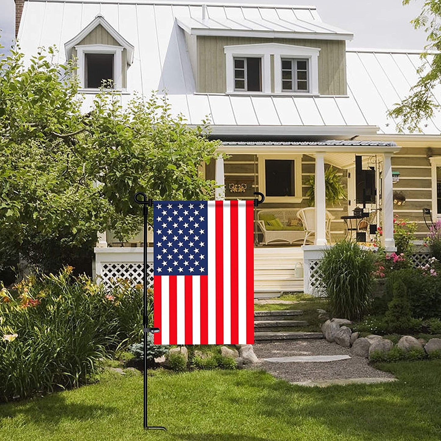 Metal Garden Flag Stand
