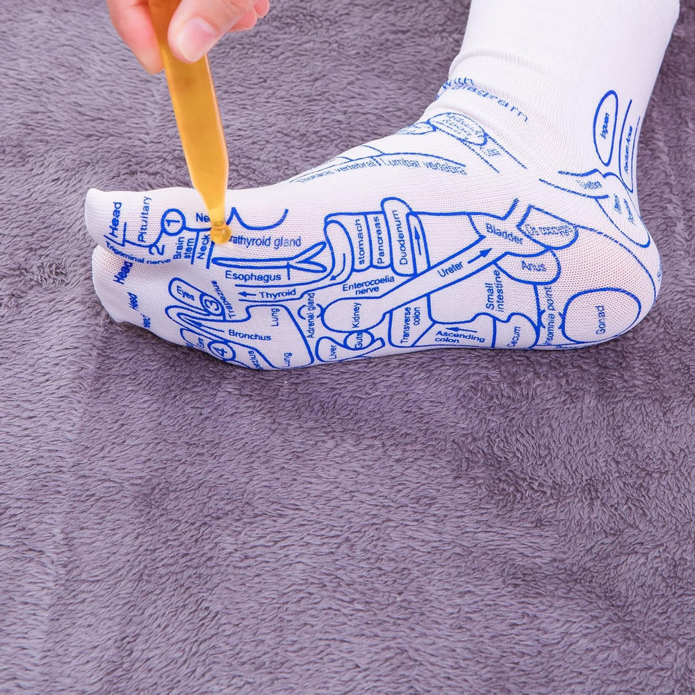 Women’s Reflexology Socks Set – Foot Massage Socks with Trigger Point Tool for Pain Relief