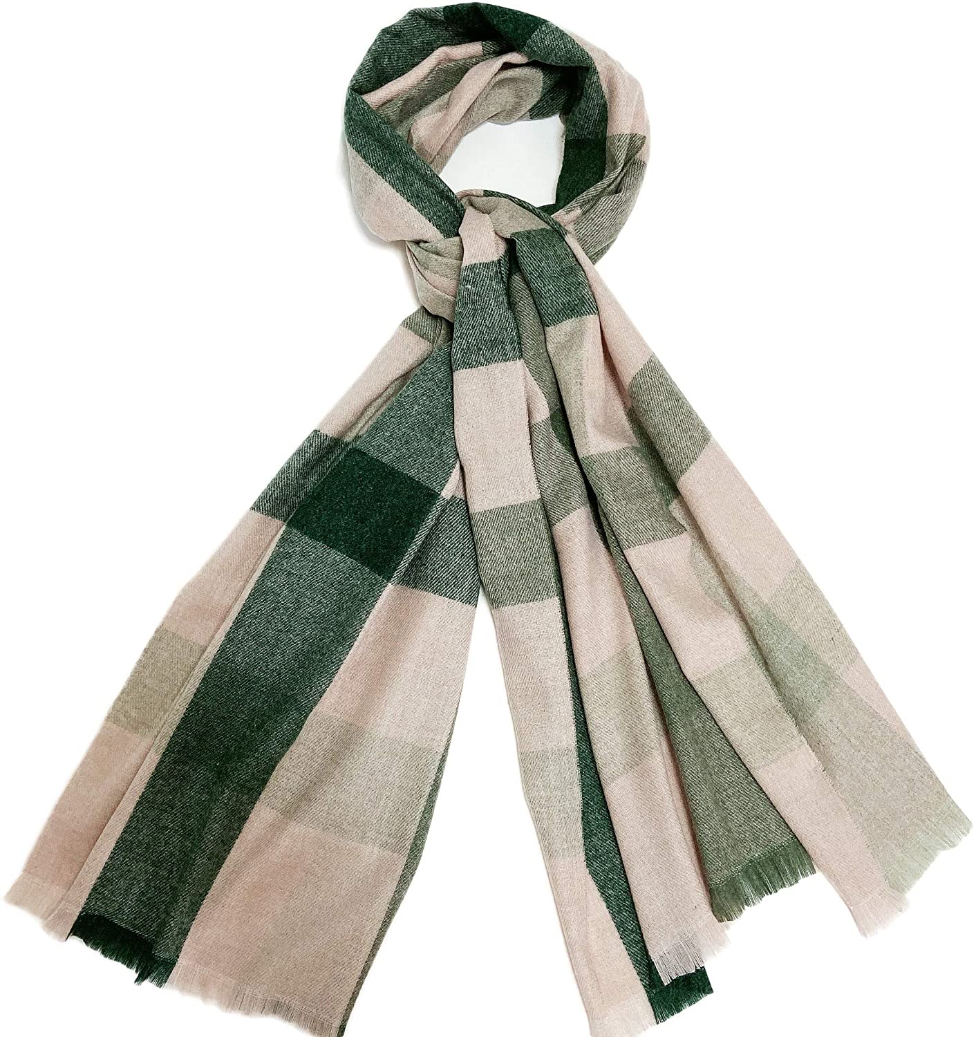 PINCTROT Chunky Large Blanket Scarf for Men Women Warm Cozy Plaid Tartan Wrap Super Soft Shawl Cape