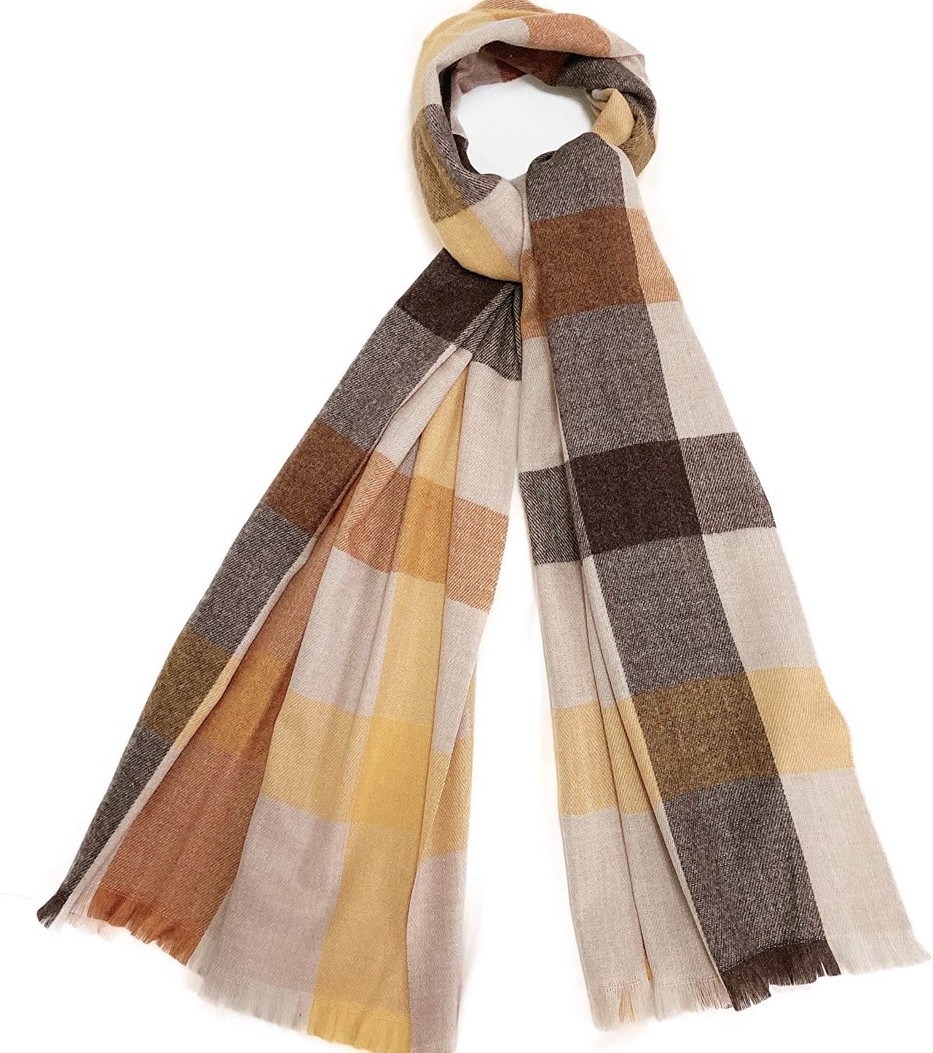 PINCTROT Chunky Large Blanket Scarf for Men Women Warm Cozy Plaid Tartan Wrap Super Soft Shawl Cape
