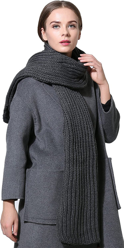 Women Men Winter Thick Cable Knit Wrap Chunky Warm Scarf
