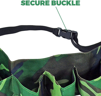6 Pack Beer & Soda Can Holster Belt, Camo Adjustable Waist, Fits up to 52-inch