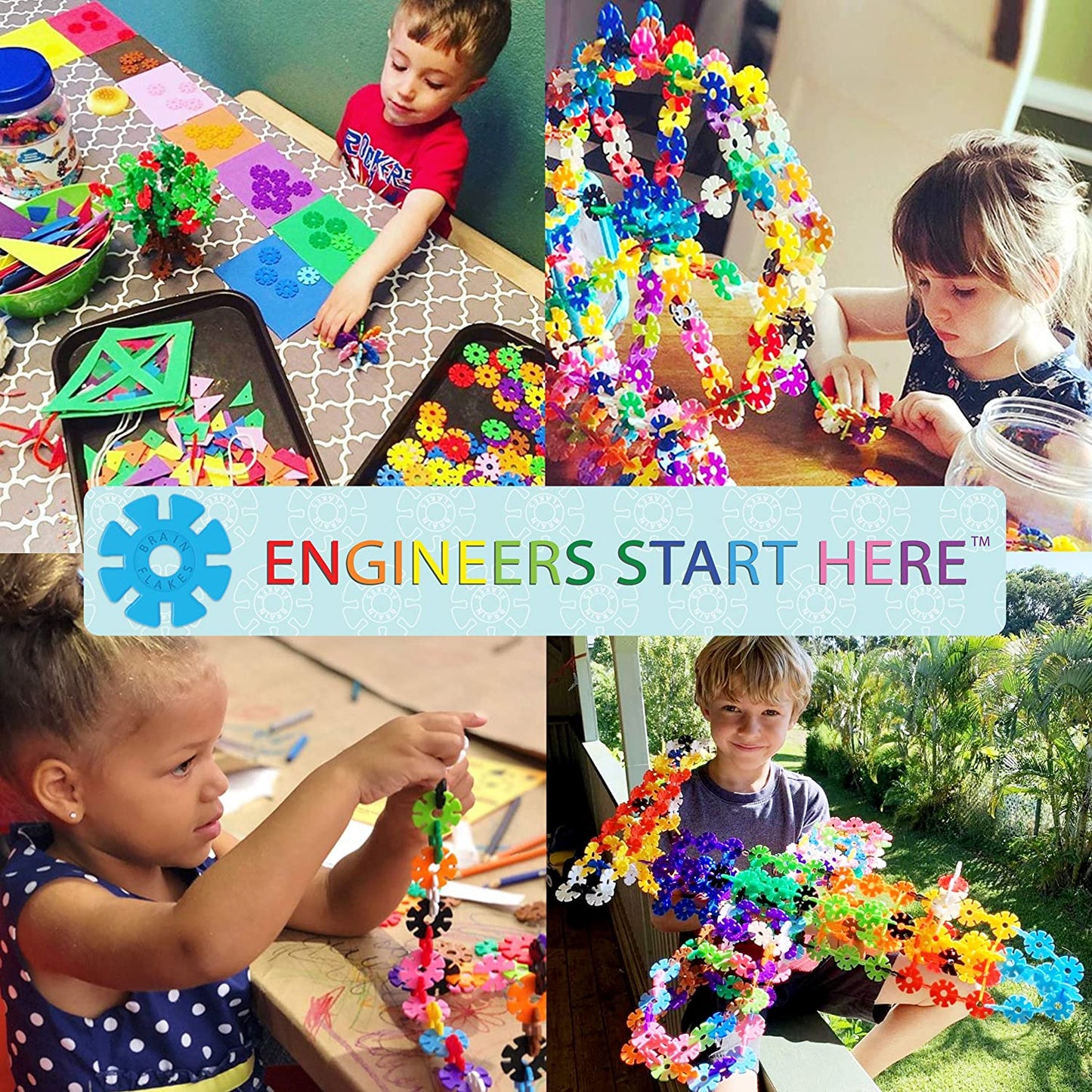 Brain Flakes 500 Piece Interlocking Plastic Disc Set - A Creative and Educational Alternative to Building Blocks - Tested for Children's Safety - A Great Stem Toy for Both Boys and Girls