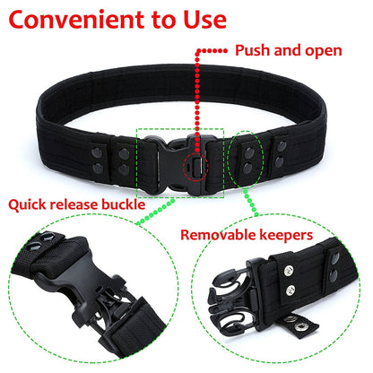 Yahill Security Tactical Belt Combat Gear Adjustable Heavy Duty Police Military Equipment Accessories for Sports Outdoor